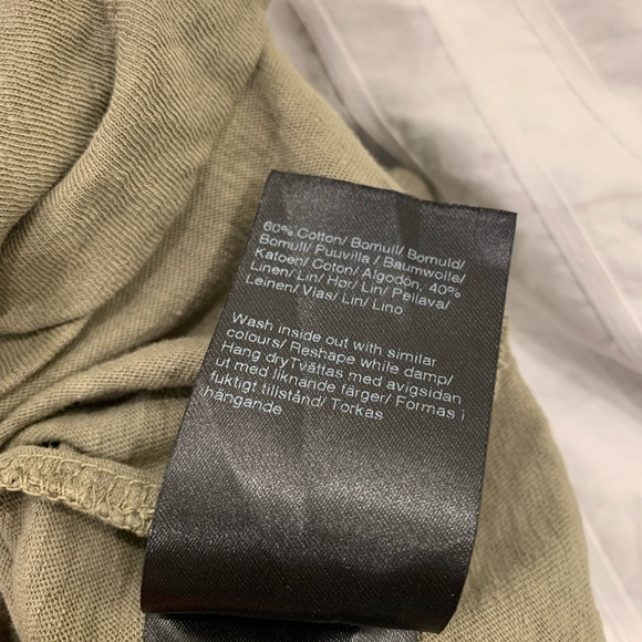 Filippa K Linen Olive Green Tee Shirt Dress - Picture 12 of 13